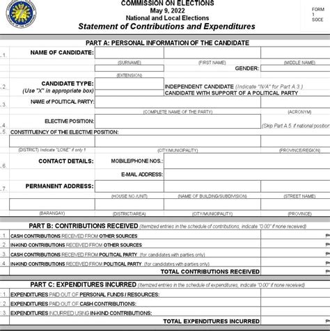 soce comelec form|Secretary of the Interior and Local Government.
